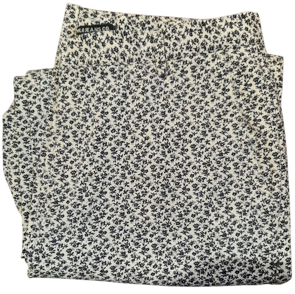 Ralph Lauren Pants Womans 8 Black and White Floral Chinos Preppy Classic